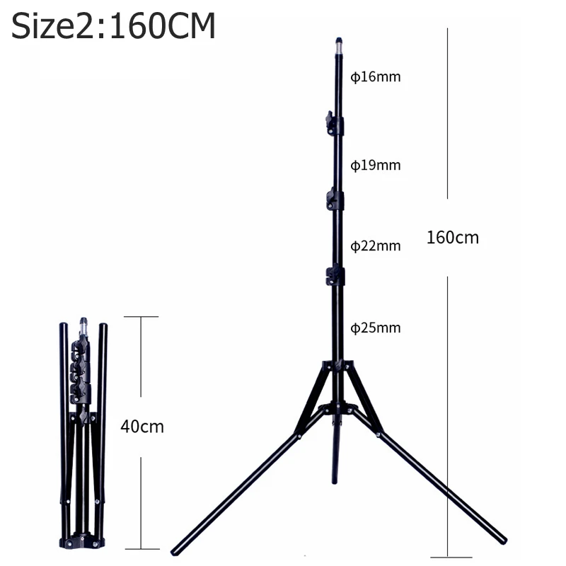 Description Picture 6 of itemNAGNAHZ 78'' Photographic Lighting Tripod Aluminum Alloy Foldable Portable Light Stand Photography Camera Flash Mount Brackets