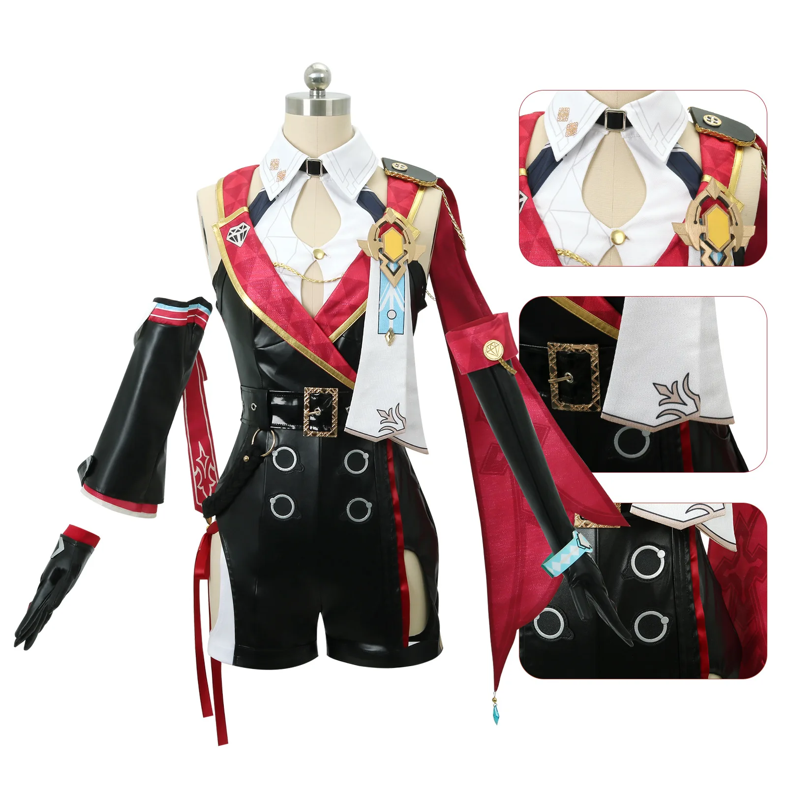

Topaz Cosplay Costume Honkai: Star Rail Dress Uniform Accessories Wig Set Halloween Party Role Outfit Clothes Suit for Women