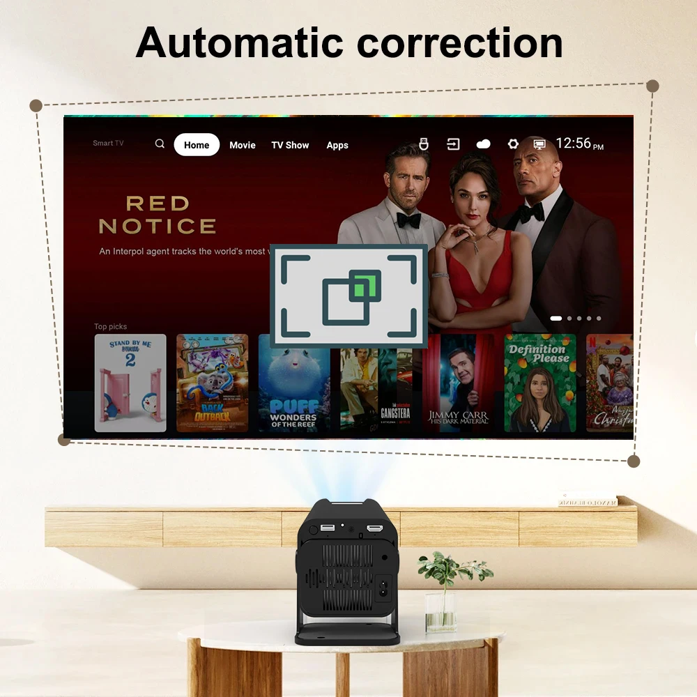 Polaring P50 Android Projector AllWinner H713 5G Wifi BT 350Ansi Cinema Home Keystone HDMI Proyector 1080P 4K projector