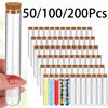50-200Pcs Clear Plastic Test Tubes with Cork Stoppers 10ml Small Test Tubes with Lids Plastic Bottles for Storage Jewelry Seed 1