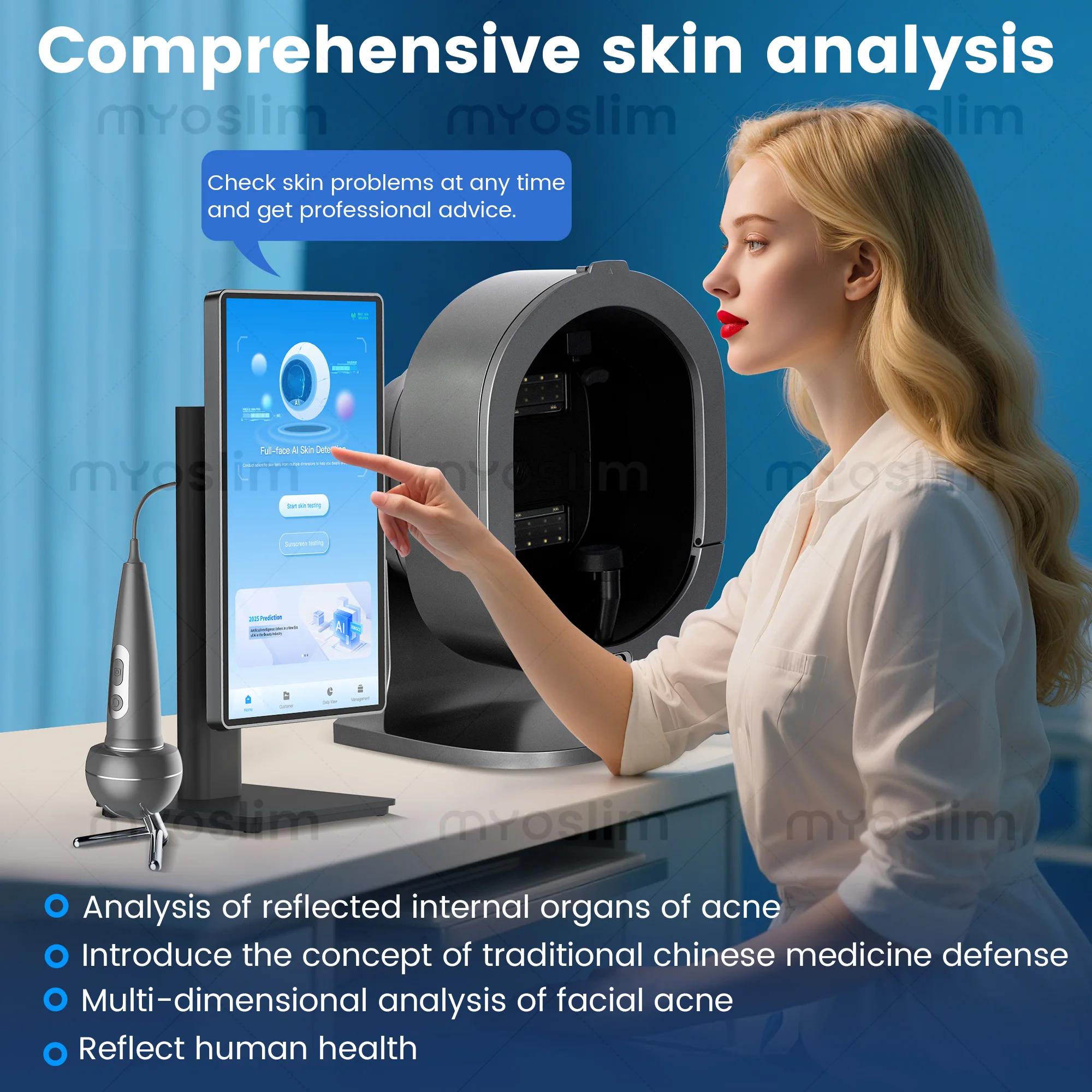 X5 Pro-AI Skin ImageAnalyzerFull-Body Multi-Spectral Scan for Beauty Equipment Scalp Analyzer Multi-Language15.6 Inch 21.5 Inch