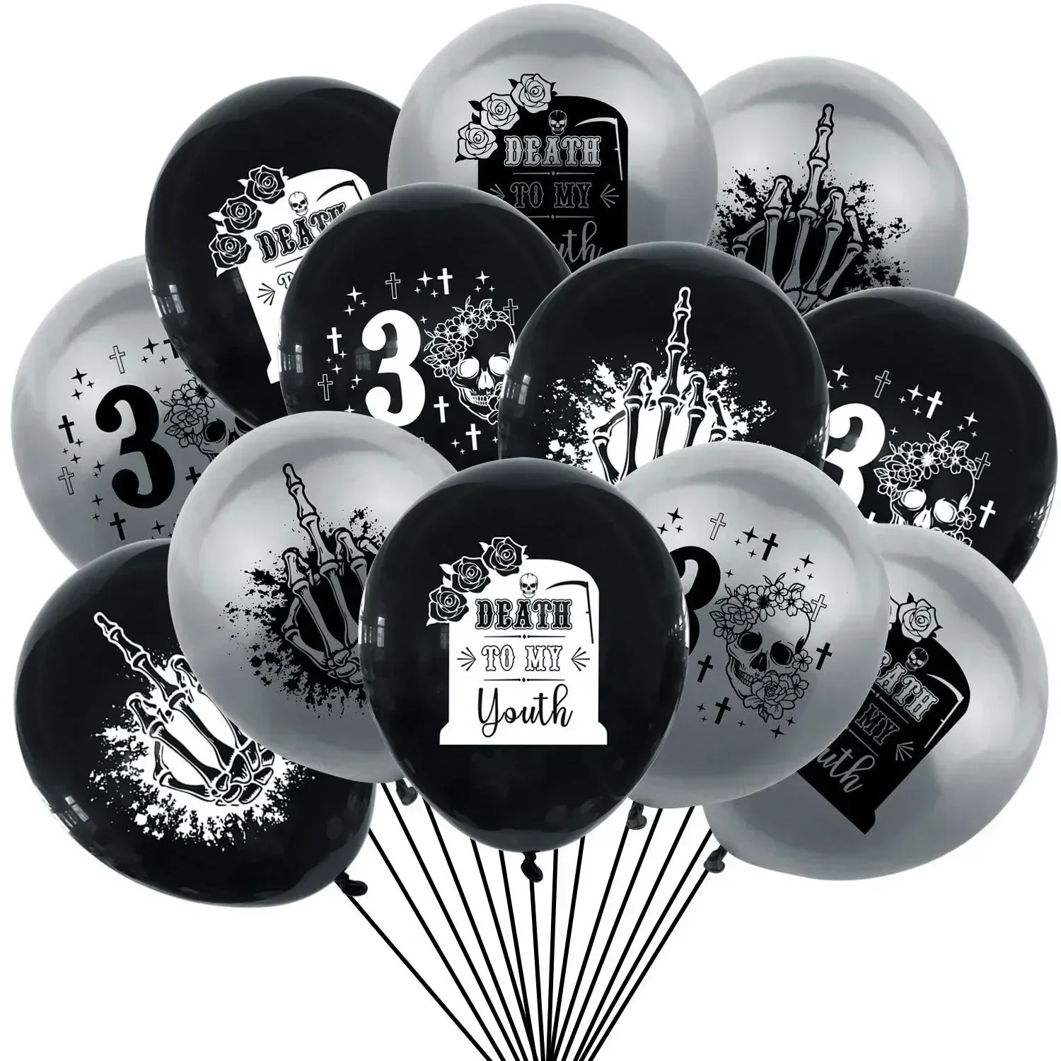 

Death To My Youth Balloons Set Rip Twenties 30th Birthday Party Decorations for Men Women Rip To My 20s Party Supplies 12pcs