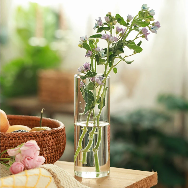 6.5x6/8/10/15/18cm Glass Flower Vase For Centerpieces Clear Cylinder Vase Glass Candle Holder For Small Tealight Candles 4