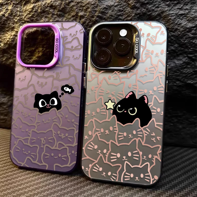 Creative Cute Stacked Cat Hard Phone Case Cover