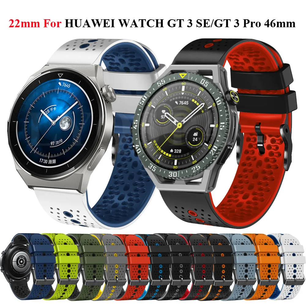 

22mm Silicone Band For Huawei Watch GT 3 SE Strap Watchband For Huawei GT2 GT3 Pro 46mm/GT Runner Wristband Replacement Bracelet