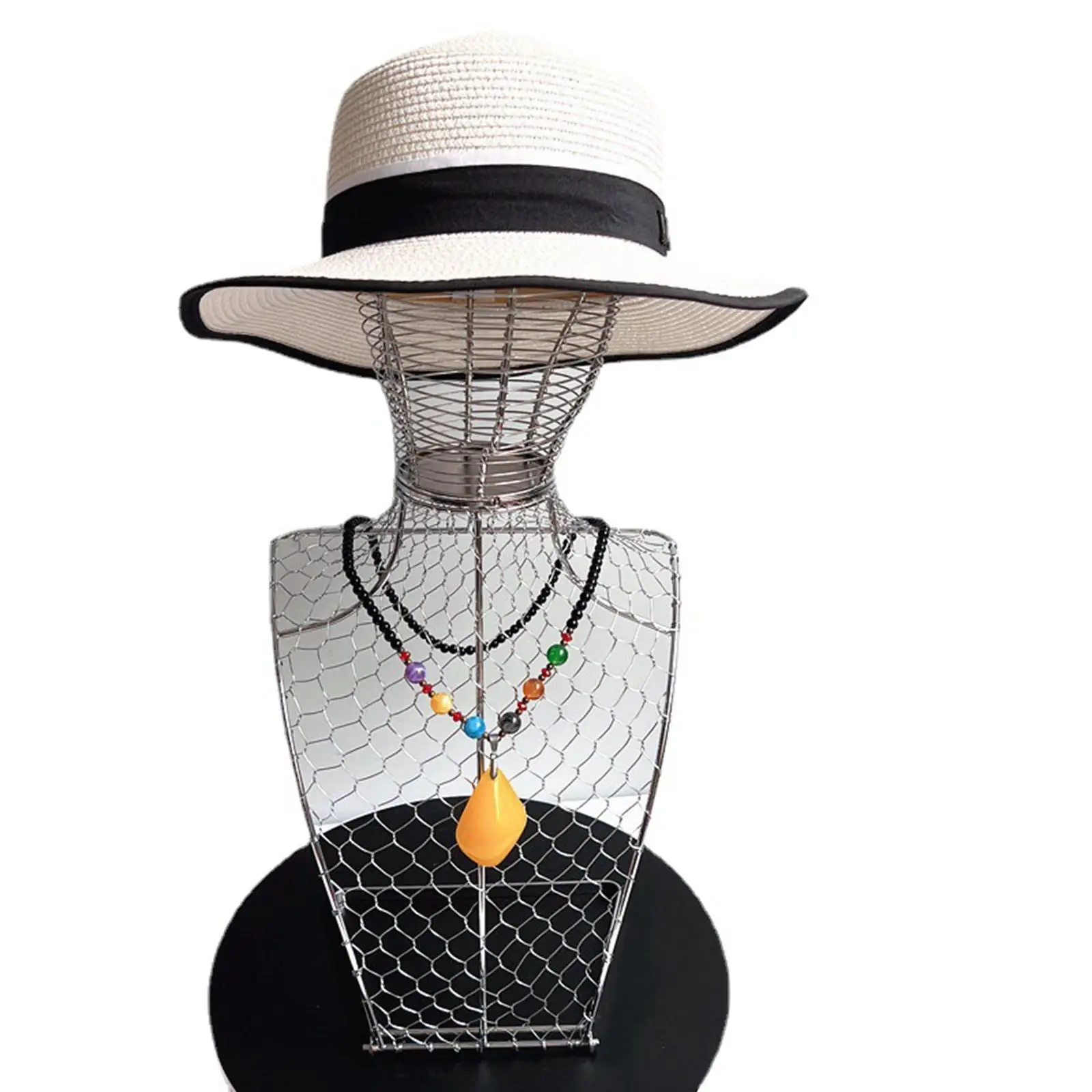 

Necklace Display Stand Bust Sturdy 20.87inch Freestanding Jewelry Mannequin Bust Hat Holder Stand for Counter Showcase hats shop