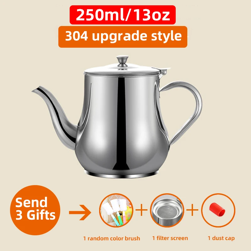 Ситечко для олії з нержавіючої сталі Контейнер Глечик Банка для зберігання з фільтром Горщик для приготування олії для кухні Побутові інструменти