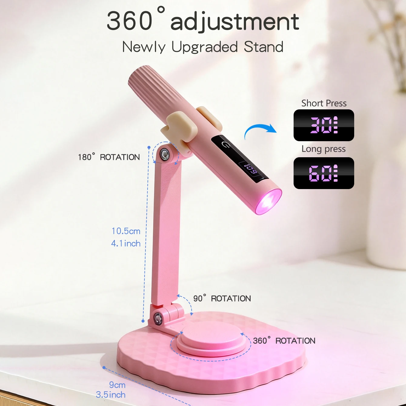 전문가용 네일 램프 세트 UV LED 건조기 터치 램프 스탠드 포함 충전식 UV 라이트 네일 젤 폴리쉬 램프 빠른 건조