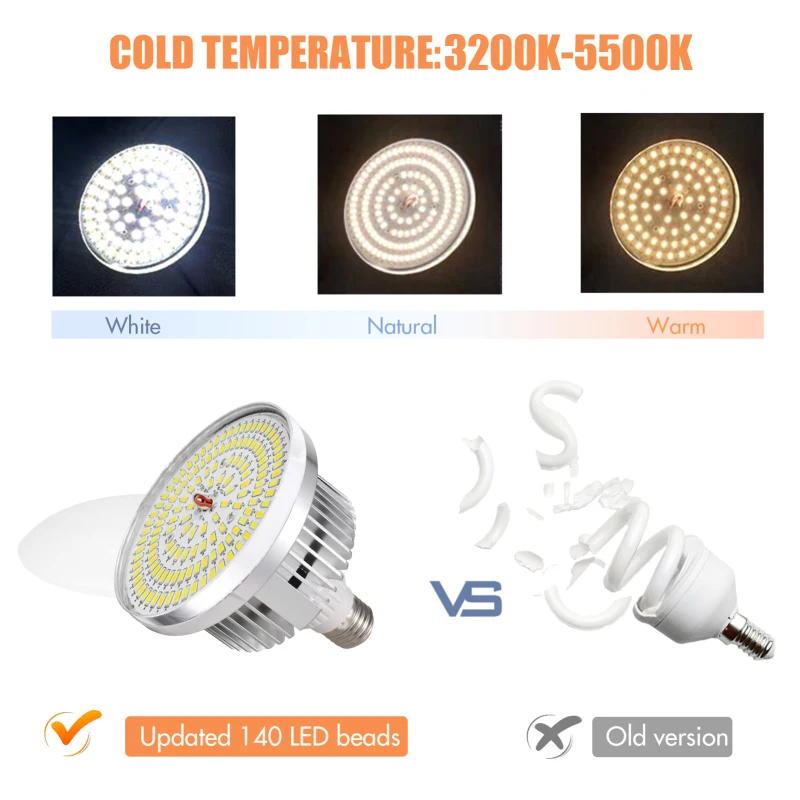 2 قطعة 85 واط LED ضوء لمبة 3200 كيلو-5500 كيلو الت...
