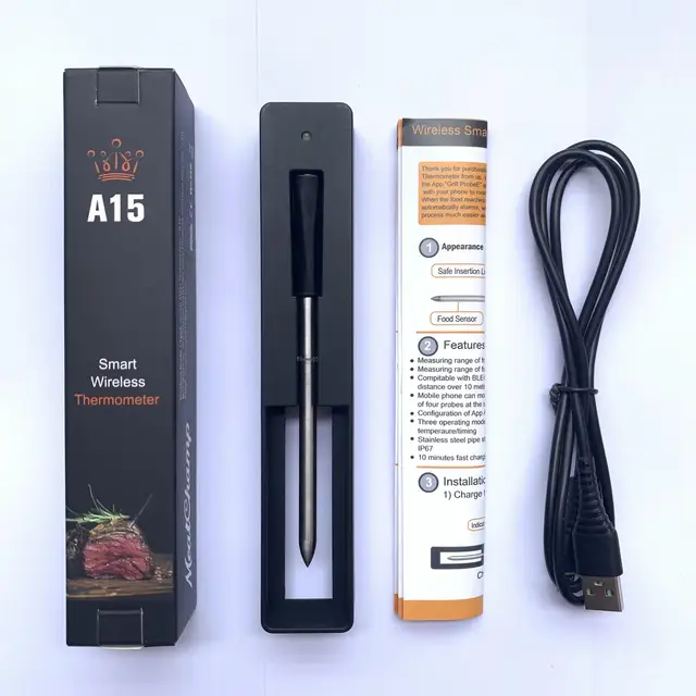 Vezeték Nélküli Hús Ételek Steak Hőmérője Sütő Grillhez Bbq Dohányos Rotisserie Konyha Intelligens Digitális Bluetooth Barbecue Kiegészítők - Image 6