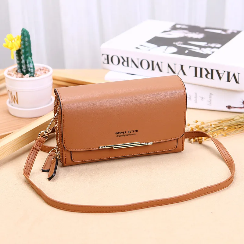 Genryu Crossbody Leather Shoulder Bags Clutches,Three Layer Leather  Crossbody Shoulder, Women's Casual Multi Layers Purses