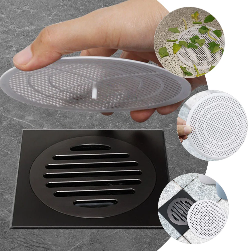

6pcs Cuttable Sink Drain Covers Plastic Shower Drain Hair Catcher Sink Sealing Covers