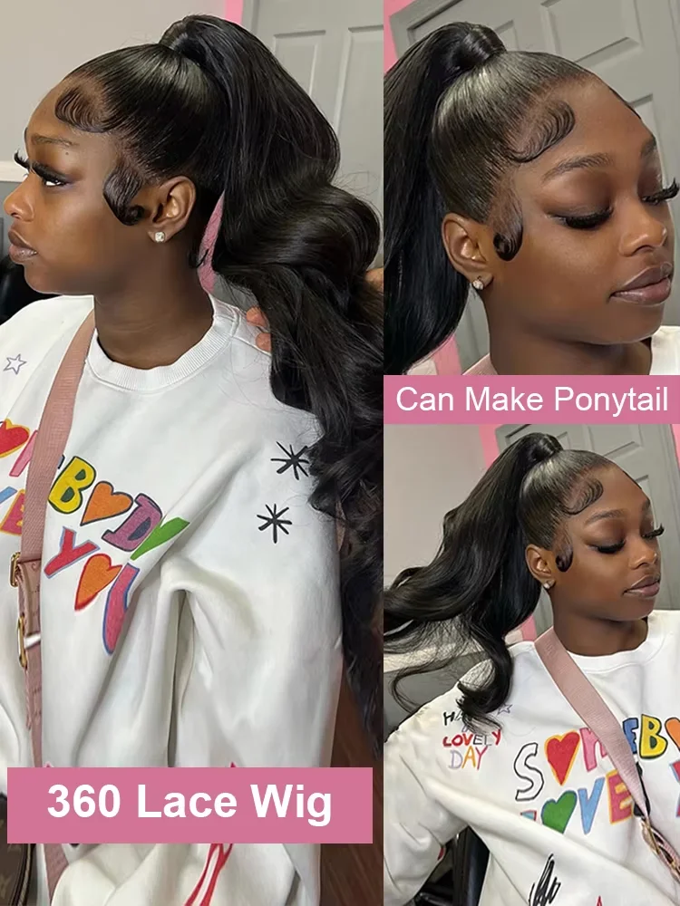 220% Density Transparent HD Body Wave 13x6 Human Hair Wigs Brazilian Preplucked 13x4 Lace Frontal Human Hair Wigs For Women