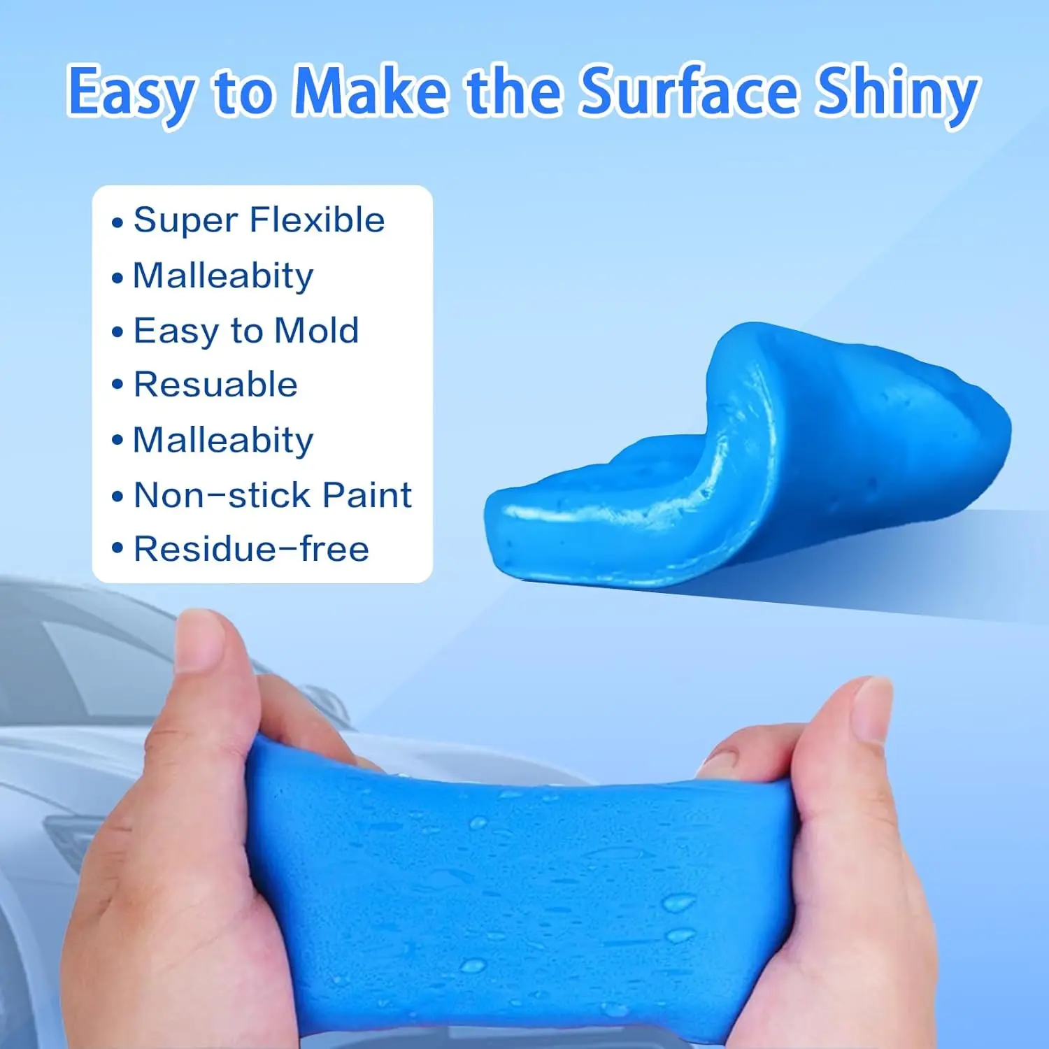 1-3Pcs Clay Bar Detailing Auto Car Clean Wash Cleaner Sludge Mud Remove Magic Blue Car Cleaning Car Brush Car Accessories 4