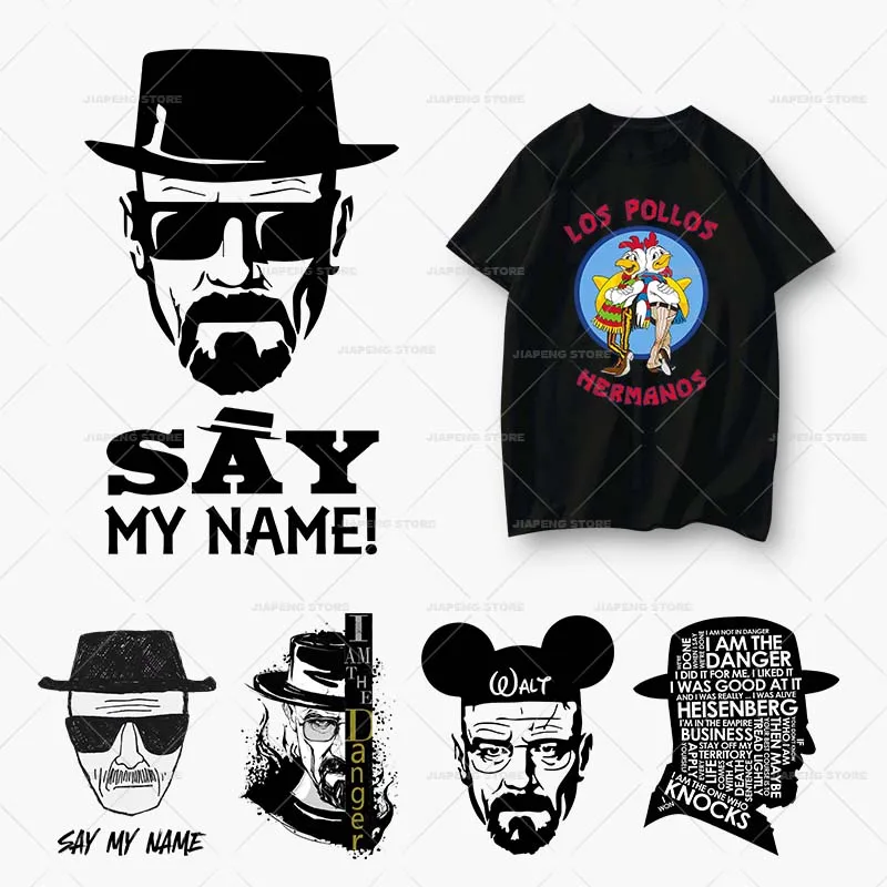 

Breaking Bad Iron On Transfers For Clothes Heat Transfer Vinyl Sticker For Man Hoodie Heisenberg Patches Washable Applique Decor