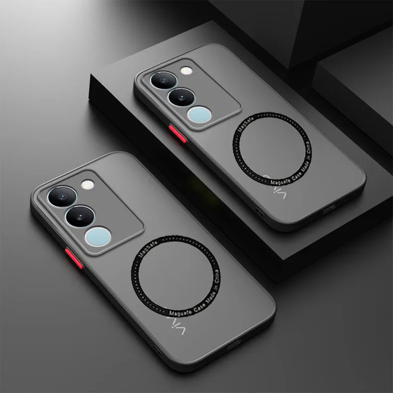 

For MagSafe Magnetic Wireless Charging Phone Case For Vivo V29 Lite Y36 v29 Clear Matte hard pc Cover for Vivo V29 5g