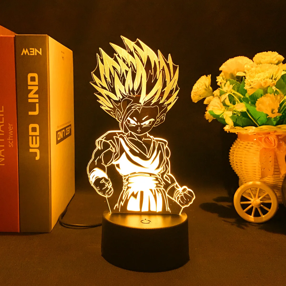 Lampada da notte 3D - Anime Illusion - Lampada a LED - Per la stanza dei bambini - Decorazione della stanza - Regalo per feste - Manga Solo livellamento 3D -16 colori