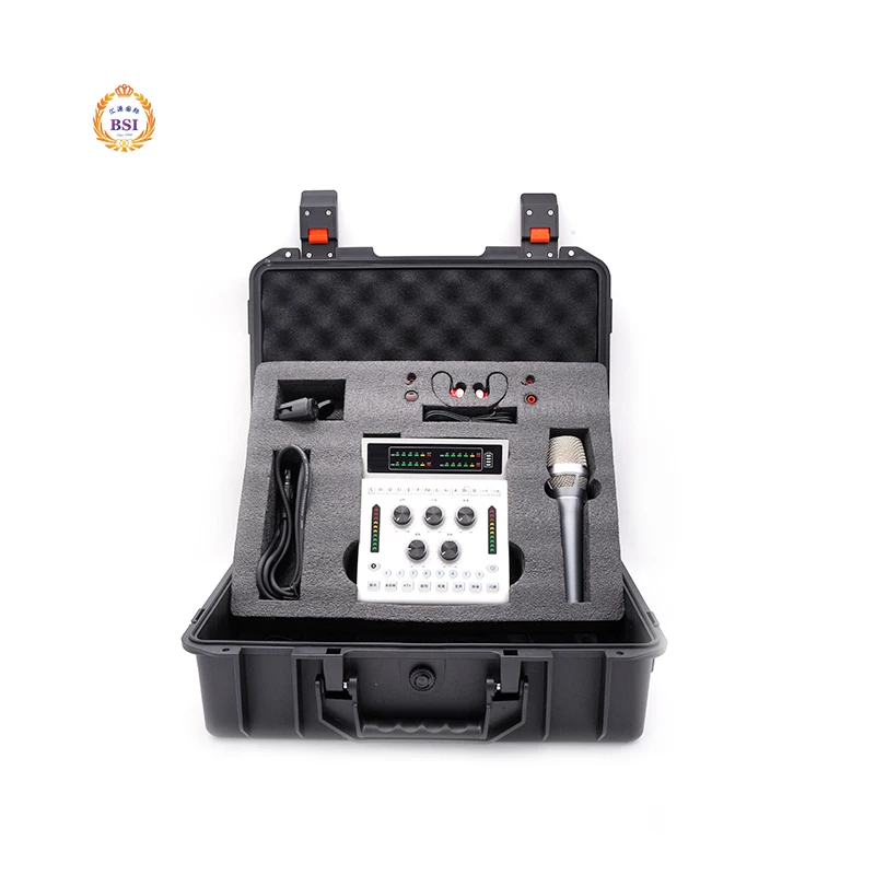 

Audio Interface DJ Mixer Sound Card Kit with XLR Condenser Microphone Live Voice Changer Audio Mixer for Broadcasting Streaming