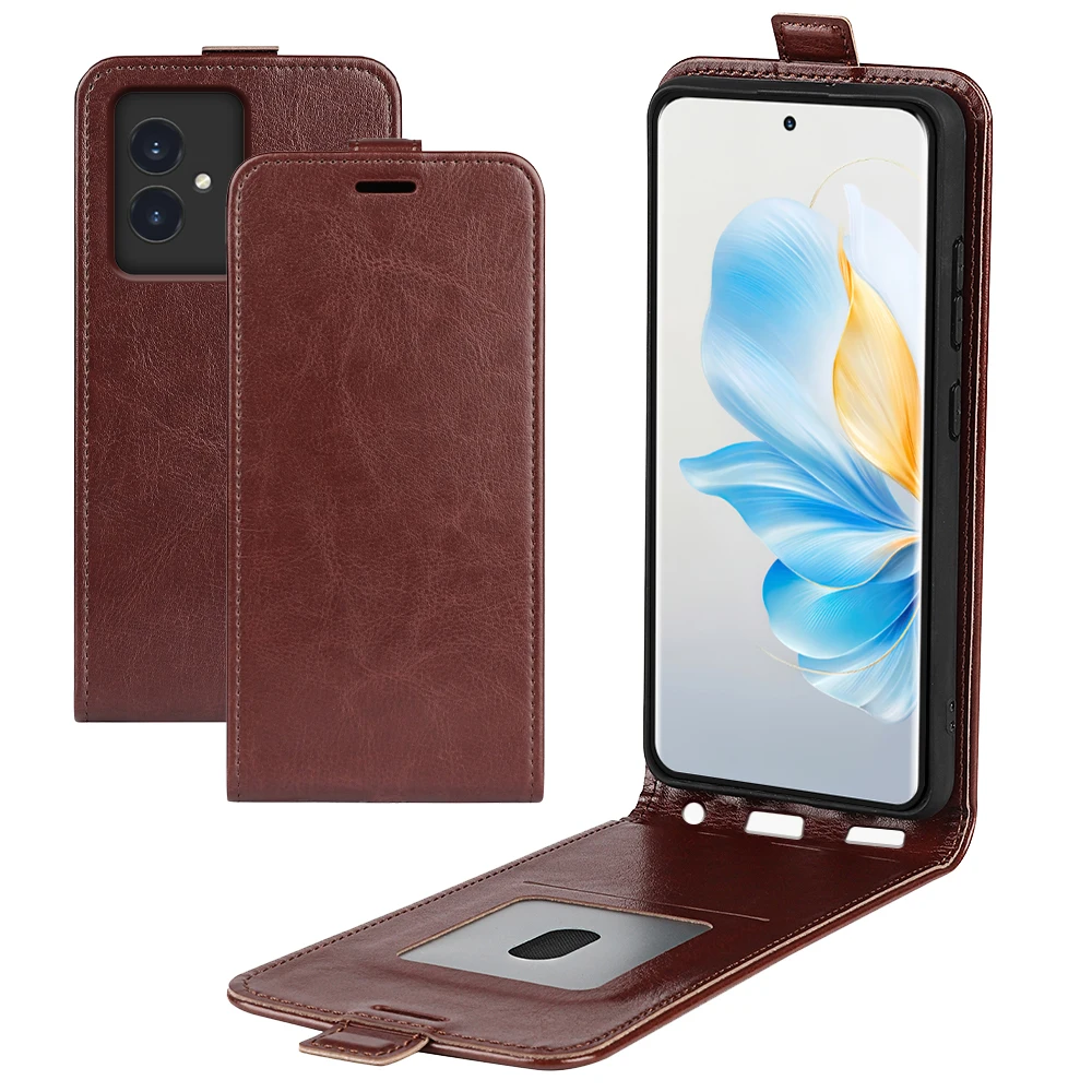 Magnetic Vertical Up Open Down Flip Pu Leather Card Holder Custodie Per Telefono Cover Per Huawei Honor 100 5G