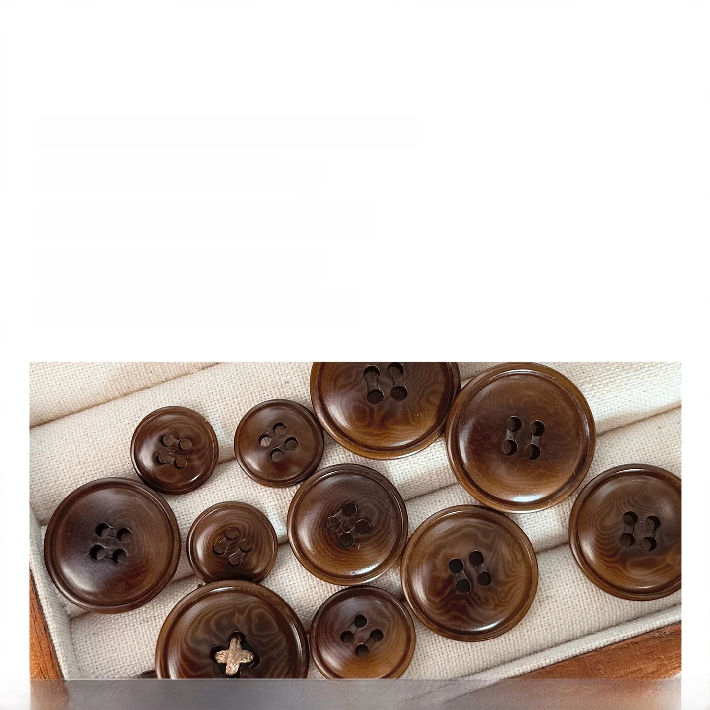 고급 천연 과일목재 네구멍 단추, 스웨터, 가디건, 정장용, 진갈색, 홈 패브릭, 바느질 DIY 액세서리