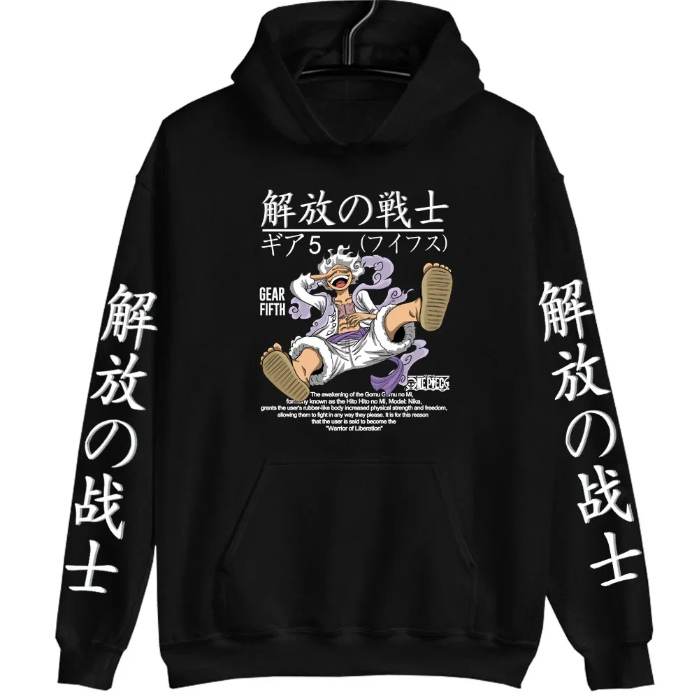 

2023 Anime One Piece Hoodie Luffy Sun God Hoodie New Manga Style Print Tops Fall Harajuku Style Hoodie