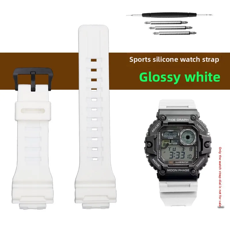 6 ألوان سيليكون حزام الساعات ل كاسيو WS-1400 WS-16...