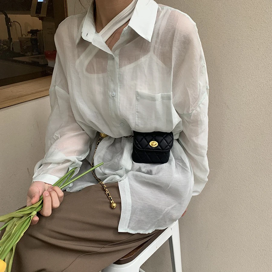 Neue kleine goldene Kugel-Bundtasche für Damen, französische kleine duftende rhombische Gürteltasche, Mini-Umhängetasche mit leichter Kette – Detail 10