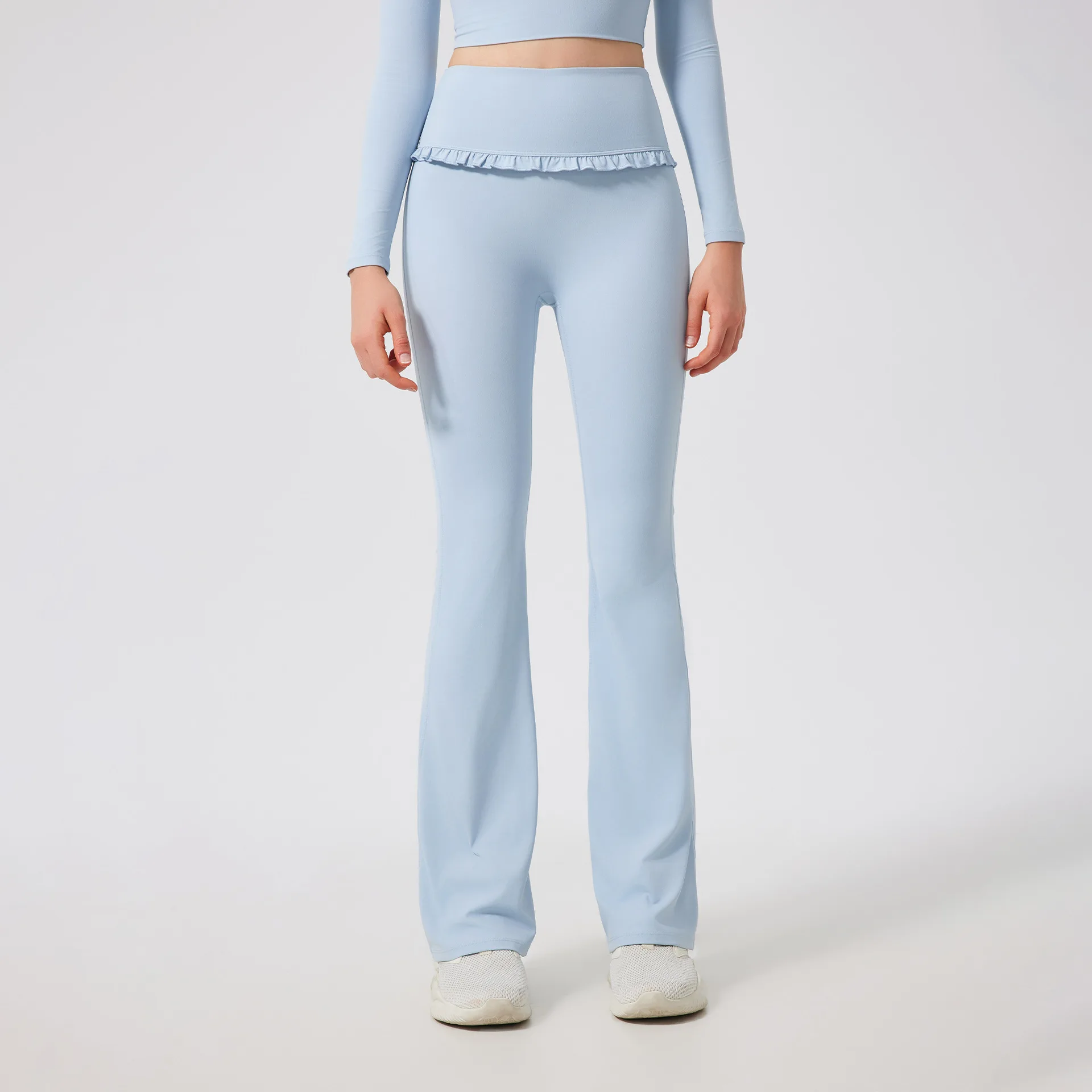 Women Flare Pant Yoga Falbala Sport Bell-bottoms Leggings Hip Lifting Running Flared Trouser Girls Elastic Gym Fitness Slim Pant