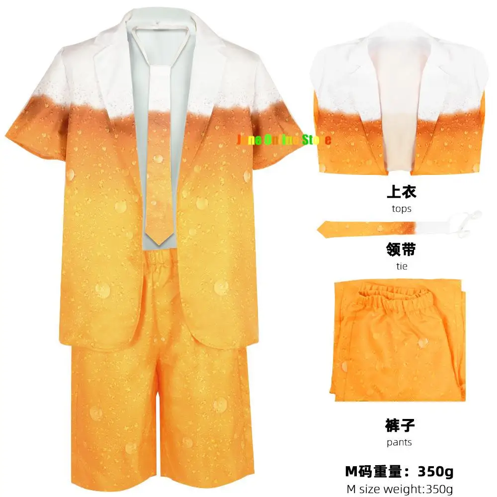

Men's Oktoberfest Suit Costume Adult Bavarian Beer Cosplay Dress Fancy Yellow Carnival Party Fantasia Halloween Role Clothes