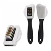 1pc 2-Sided Cleaning Brush Rubber Eraser Set Fit For Suede Nubuck Shoes Stain Dust Shoes Brush Steel Plastic Rubber Boot Cleaner 3