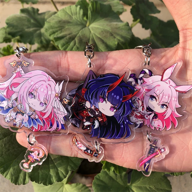 Porte-clés avec pendentif pour sac à dos, accessoires de jeu d'anime,  badge, cadeau, Honkai