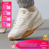 PUMA Biktop Rider unisexe, chaussures décontractées tendance à tige basse, rembourrées et légères, coloris blanc et marron 401440-04 1
