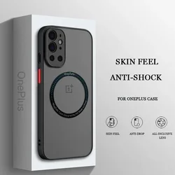 Luxury Magnetic Wireless Charging Case - Matte Transparent Protective Cover - Nord CE 2 LITE (Black)