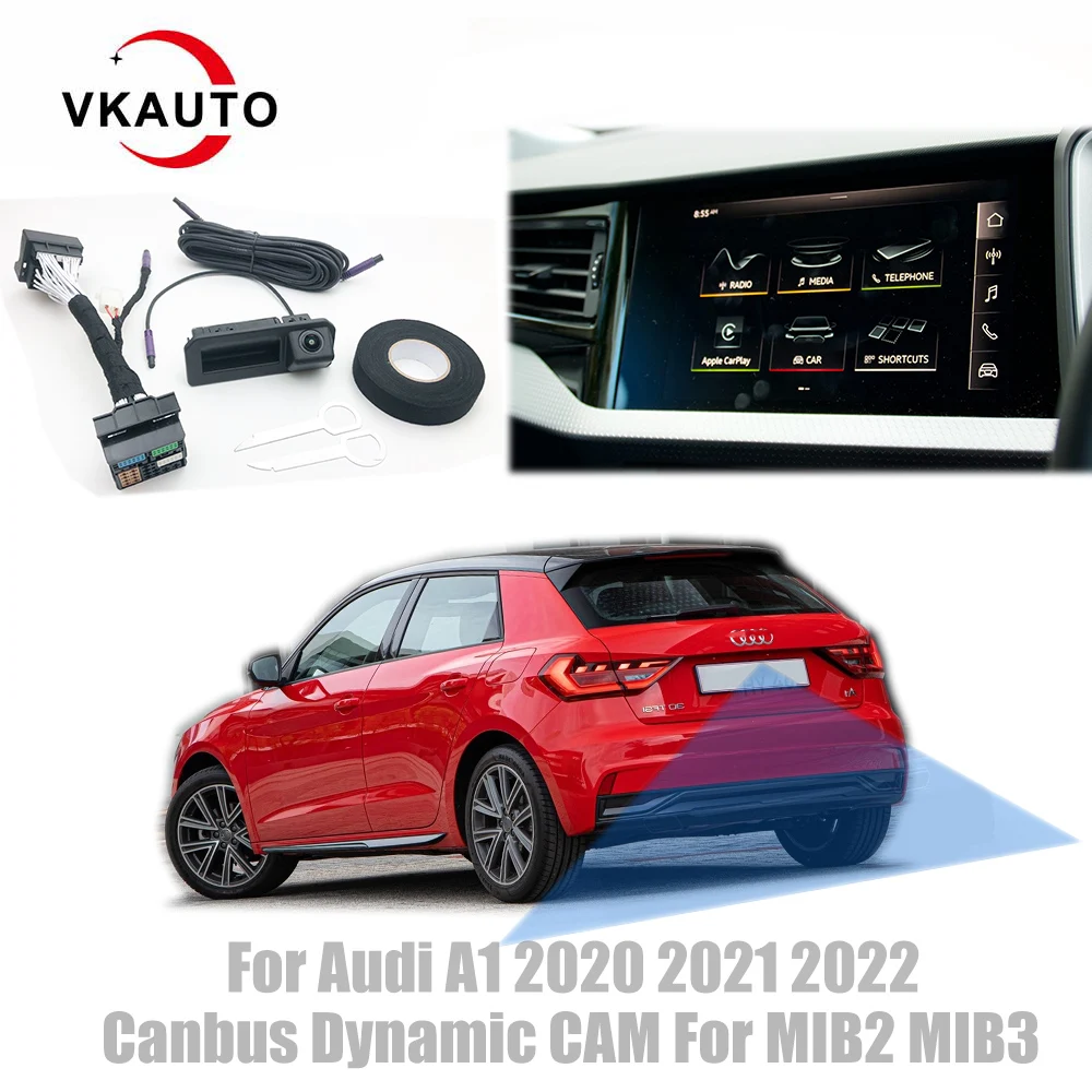 Vkauto 캔버스 동적 탄도 카메라, 후방 보기 카메라, 아우디 A1 GB Q3 RS3 2020 2021 2022 2023 MIB2 MIB3