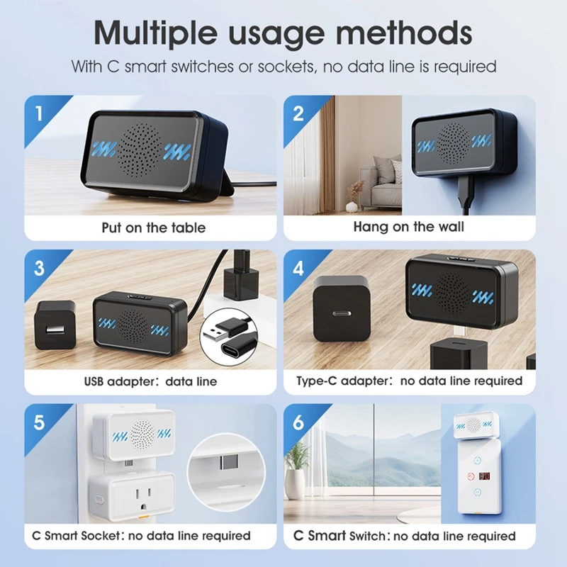 Wireless Doorbell Sensor Home Doorbell Remote Control Pager Music Self-Generated