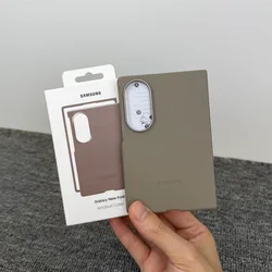 Premium Genuine Leather Phone Case for Foldable Smartphones - Shockproof with Gift Box (Dark Gray)