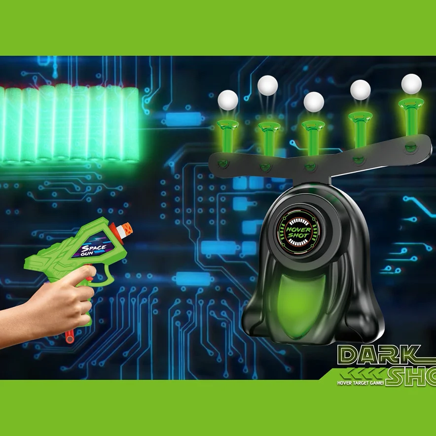 Glow-in-the-Dark Shooting Target Practice Kids Shooting Toy Gun Set Electric Hovering Target Shooting Toy Set Christmas Gift 2