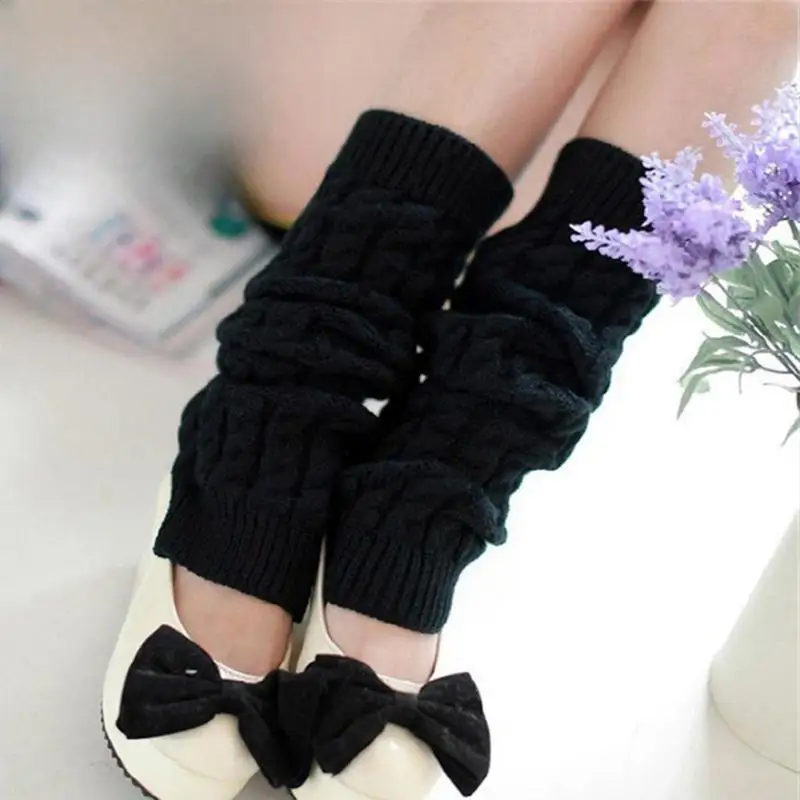 Leg Warmers Japanese Lolita Knit Socks Wool Ball Cosplay Women Autumn Winter