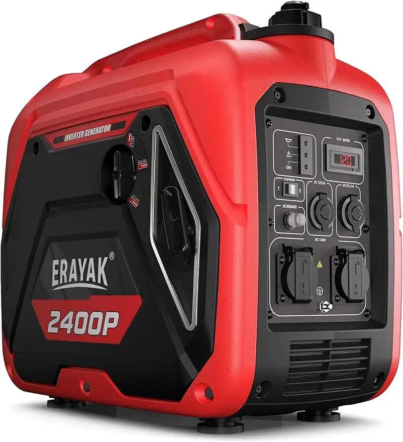 

ERAYAK 2400W Portable Inverter Generator for Home Use, Super Quiet Small Generator for Camping Outdoor Emergency Power Backup, G