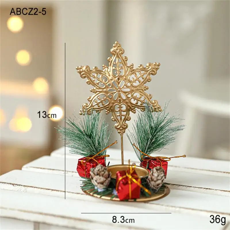 thumbnail image 1 of Adornos de mesa de Año Nuevo, regalo de Navidad, decoración para el hogar, candelabro navideño 2025, árbol de alce de Papá Noel, candelabro de hierro dorado, 1 of 5