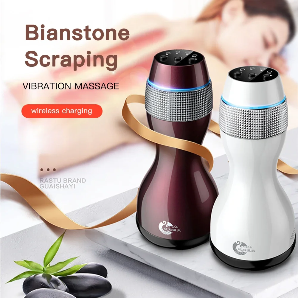 

Hot Stone Electric Gua Sha Cellulite Massager for Body Natural Stone Needle Guasha Scraping Back Neck Massage Relax Skin Lifting