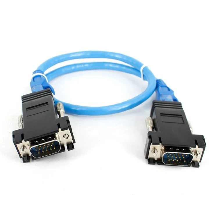 VGA Extender over Ethernet Cat5e/6 cable 20M VGA to Rj45 Adapter HD 15 Pin Male to LAN RJ45 Female Network Cable Extender vga extender splitter