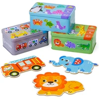 Baby Wooden Puzzles for Toddlers Montessori Development Toys Educational Animals Puzzle Board Games for Kids Boys 1 2 3 Years 1