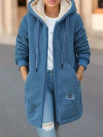 Thickened Fleece-lined Sweatshirt Women's Hooded Top Cardigan Winter Trendy New Style Lamb Wool Jacket 1