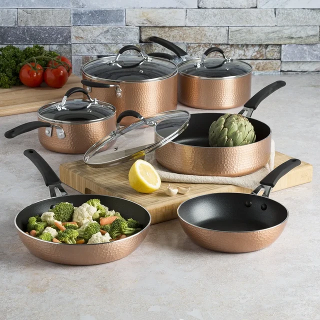 10-Piece Copper Pans and Pots Set Non-Stick Cooking, Cookware set