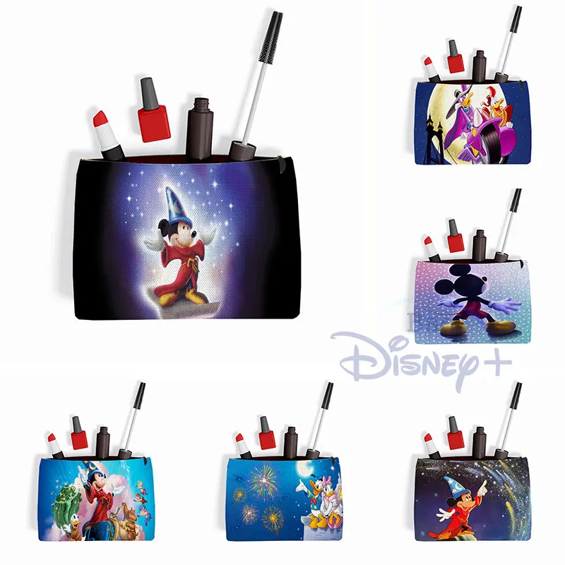 

Disney Mickey Minnie Makeup Bag Girl Cartoon Mini Coin Wallet Clutch Women Travel Canvas Storage Cosmetic Bags Dressing Case