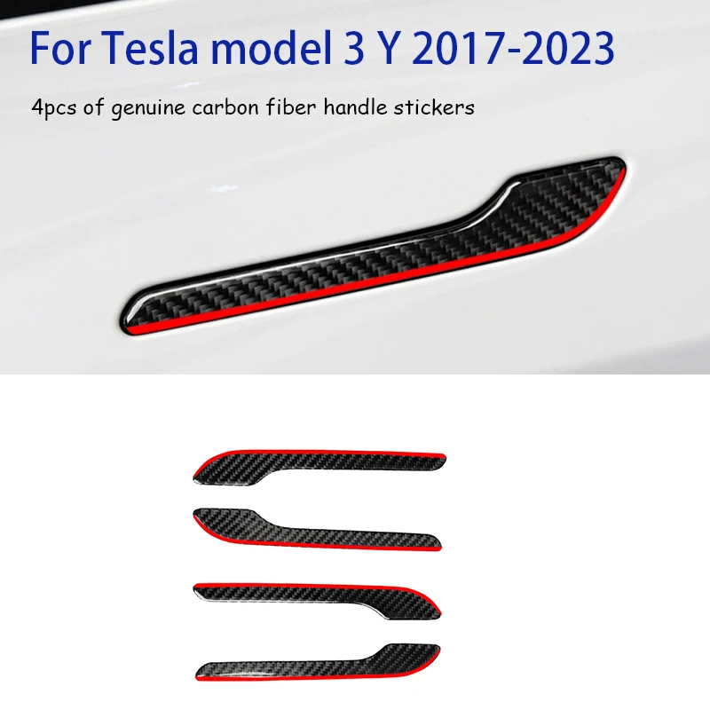 

4 шт., автомобильные наклейки на дверную ручку Tesla Model 3 2017-2023