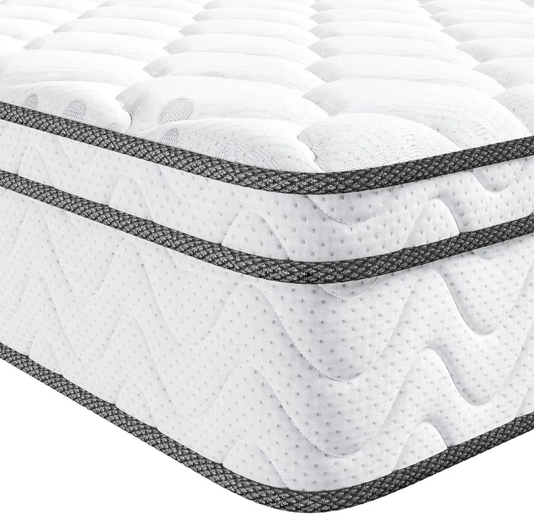 

Vesgantti Twin Mattress, 10 Inch Hybrid Twin Size Mattress in A Box, Single Bed Mattress with Memory Foam and Pocket Spring