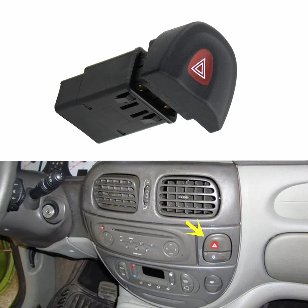 8Pin Toggle Car Hazard Warning Switch Doppio Pulsante Luci Flash Per Renault Megane I Ba0, Ba1, Da0, Da1, Ea0, Ea1, Ka0, Ka1