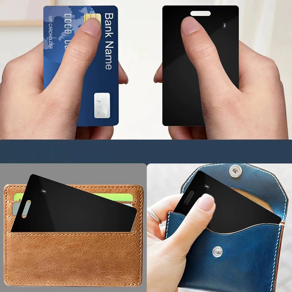 Smart Wallet Track Card Location Tracking Device Wireless Charging Wallet Phone Finder Works with Apple Find My Item Tracker Tag